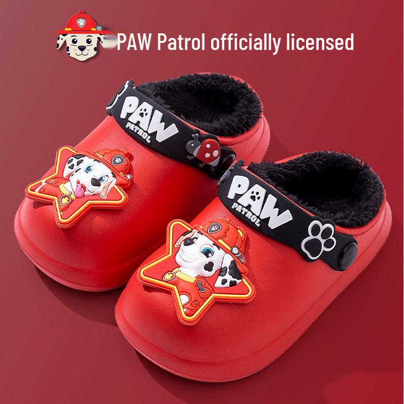 PAW Patrol Toddler Fleece-Lined Waterproof Cotton Slippers - Cute & Warm Winter Shoes