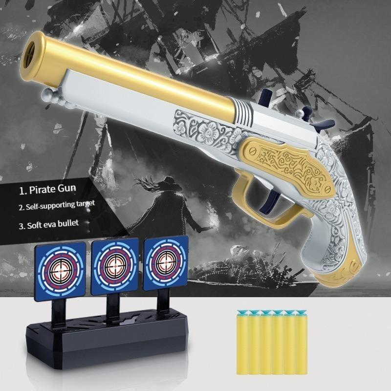Pistolety Pirackie Zabawka Miękkie Pociski Ręczny Pistolet Zabawka Pistolet Strzelanka Rzutka Blaster Wyrzutnia Piankowa Model Strzelający Dla Dzieci Chłopcy Prezenty Urodzinowe