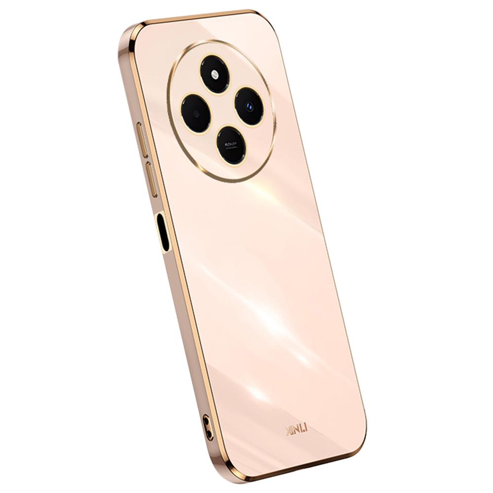 

XINLI For Xiaomi Poco C75 4G/Redmi 14R 5G/14C 4G Case TPU Phone Cover with Electroplating Frame Pink