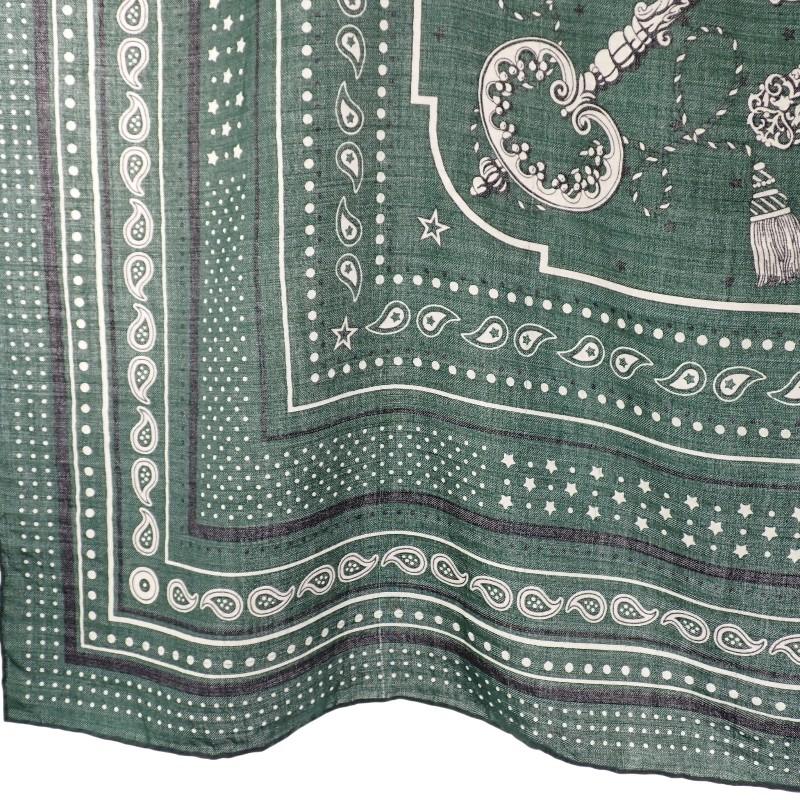 HERMES   scarf green cashmere/silk Women