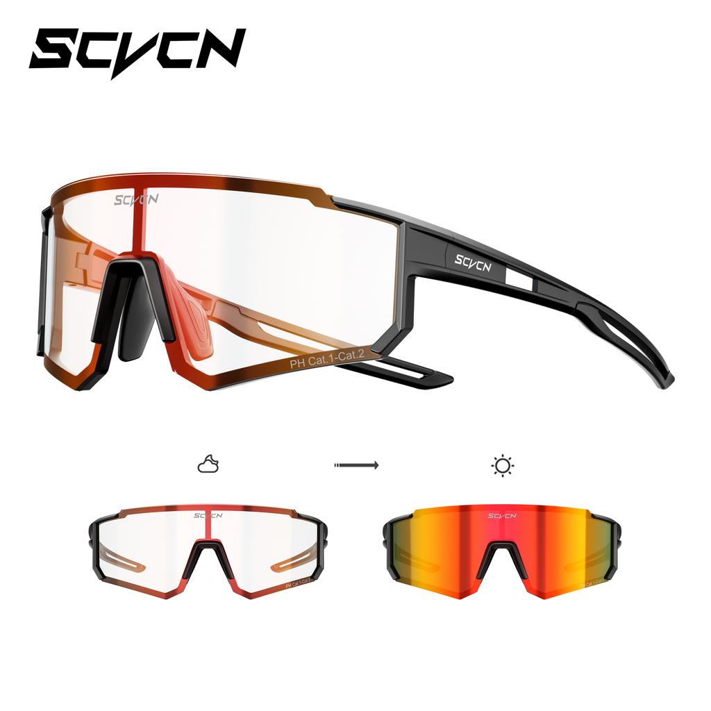 SCVCN Photochromic Hiking Eyewear Cycling Glasses Sports Sunglasses for Women Outdoor Road MTB Bike Glasses UV400 Men Windproof