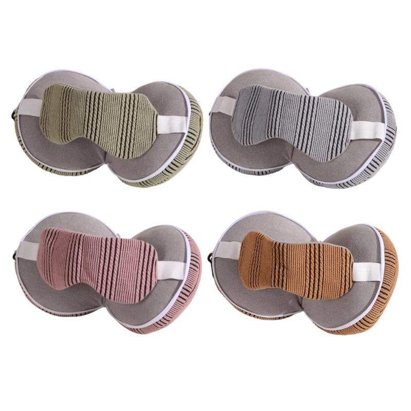 Adjust Sleep Mask With Builts In Neck Pillow Travel Accessory Provide Head Cushioning