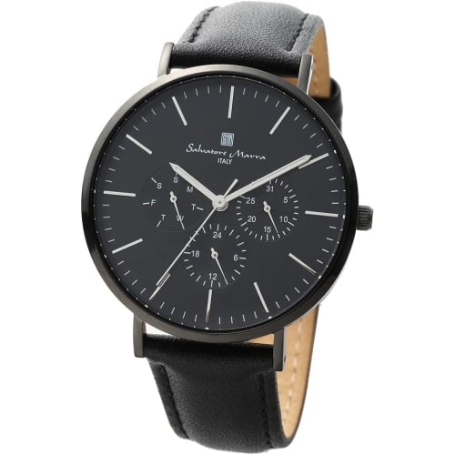 Salvatore Marra Stainless Steel Multi-Calendar SM22102-BKBK Men's