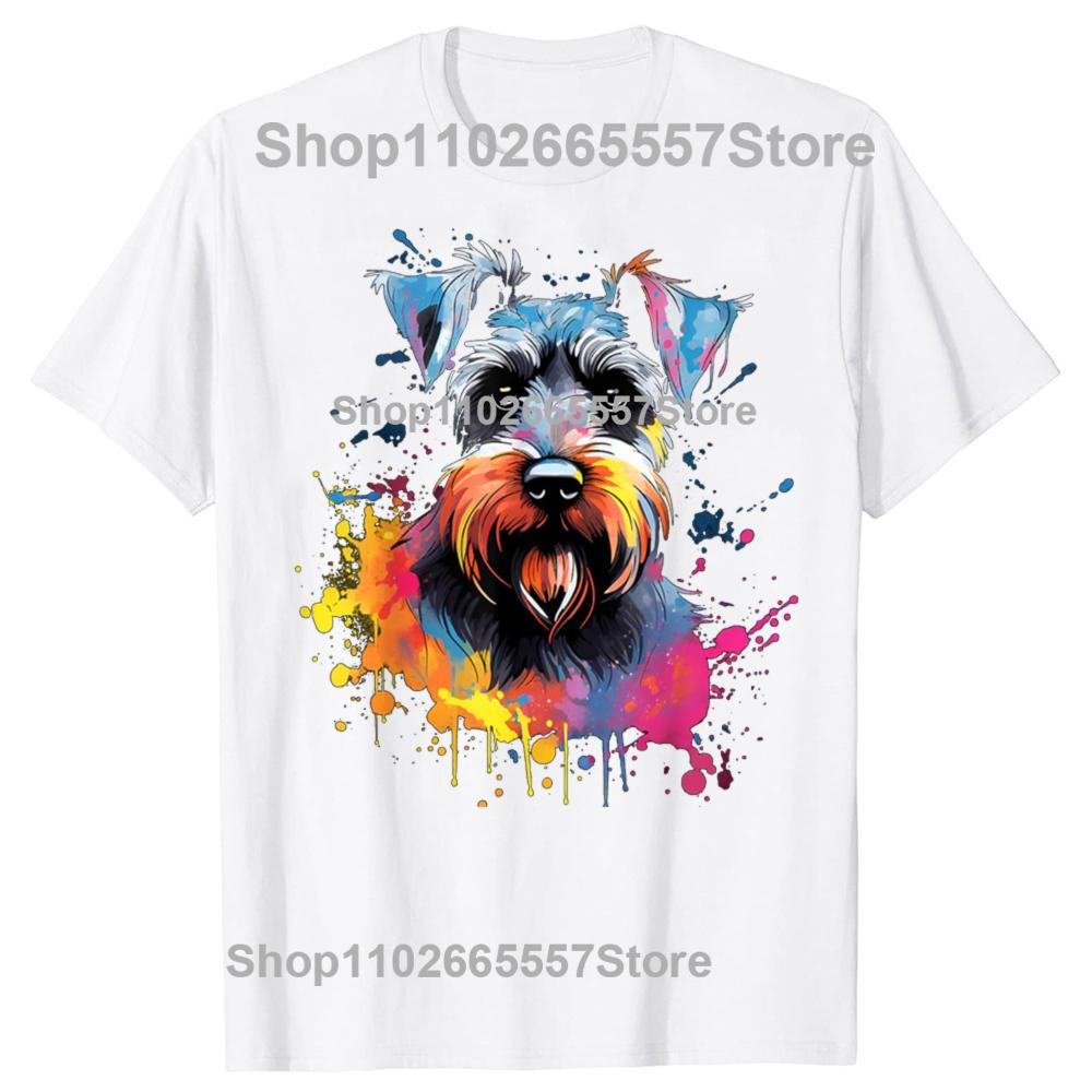 Funny Vintage Schnauzer Dog Squad Graphic Tshirt Men Women Hip Hop Oversized T Shirt 100 Cotton Comfort Tshirts