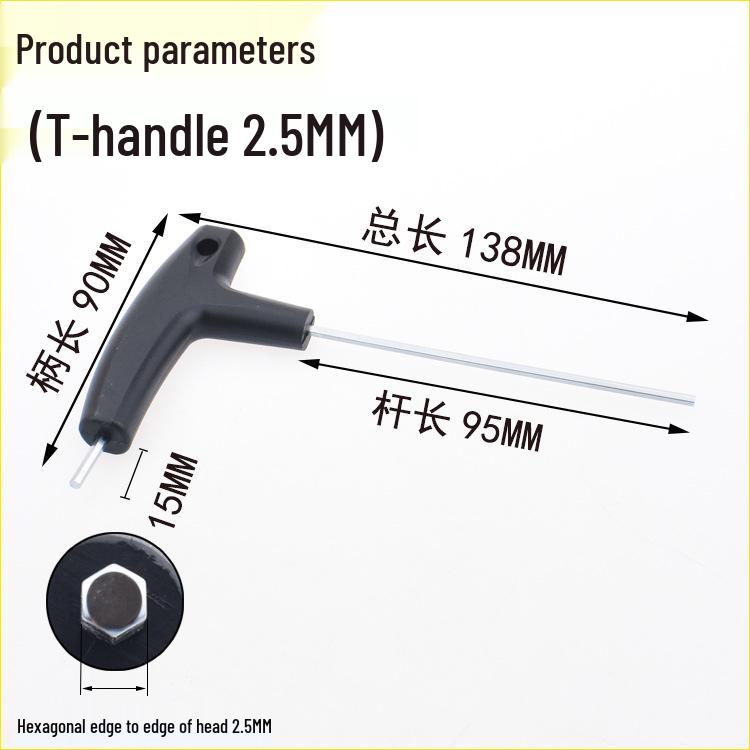 Nigao T-Handle Hex Wrench Flat Head Extended Screwdriver Key