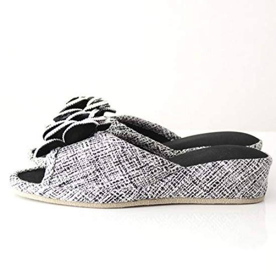 Tweed heeled grey slippers, (size M)