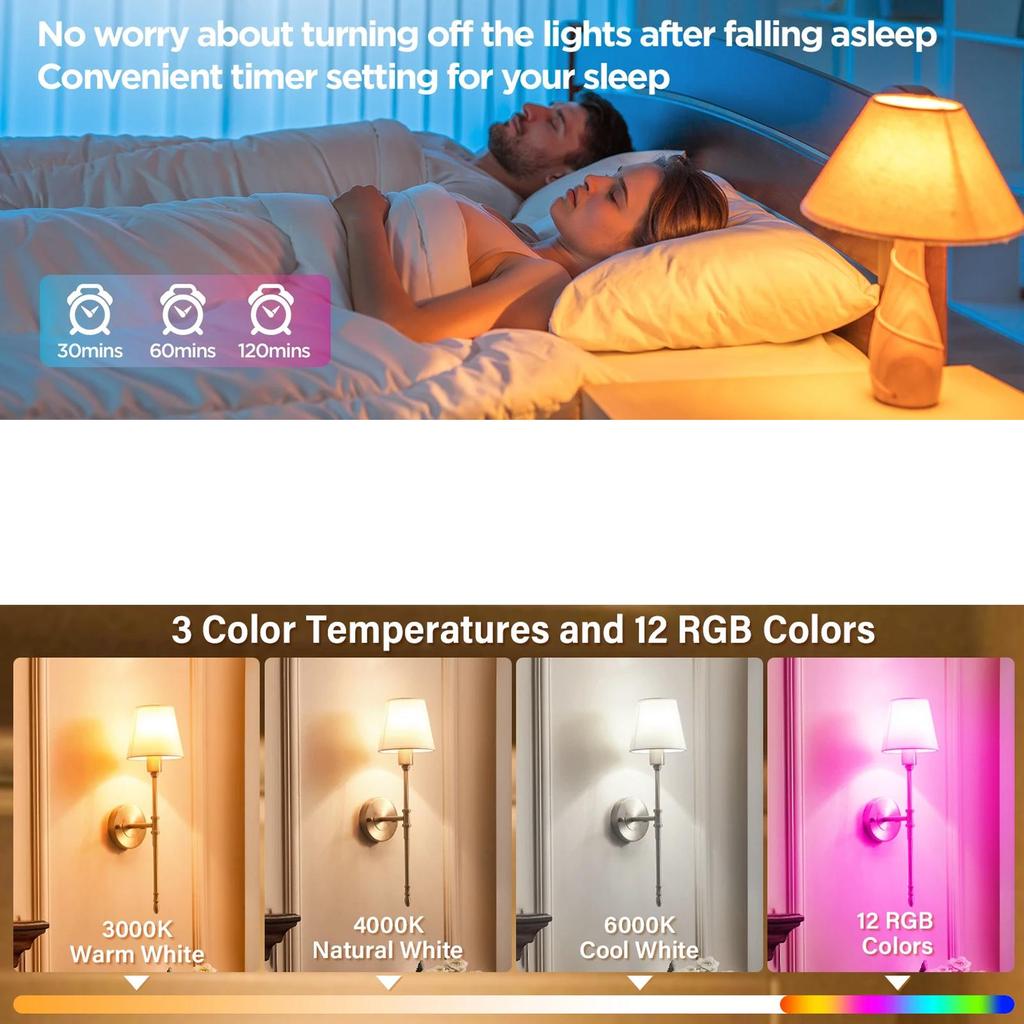 3/RGB Color USB Led Bulb Rechargeable Light Dimmable E27 Bulbs with Timing Cordless Battery Operated Lamp