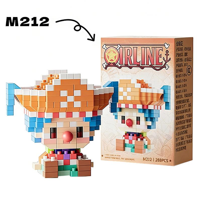 Anime Character Micro Building Blocks Sun God Nika Luffy Zoro Ace Buggy 3D Assembly Mini Bricks Figure Model Toys
