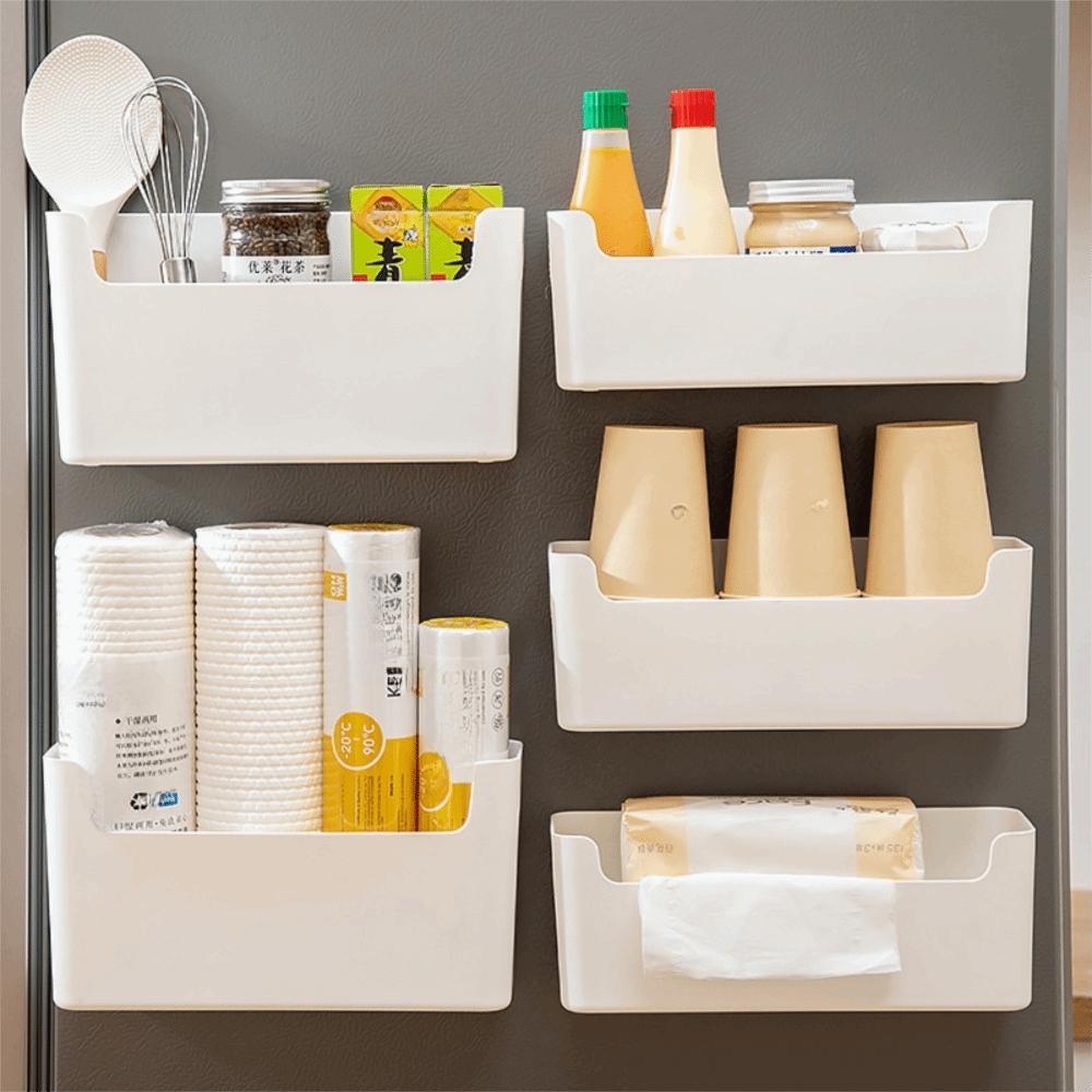 Plastic Storage Rack Adhesive Kitchen Organizer Multifunctional Wall Mounted Storage Box  Bathroom
