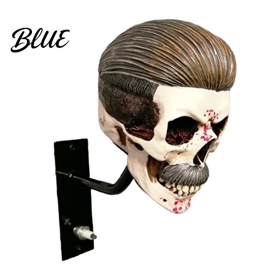 Harz Totenkopf Wanddeko Motorradhelmhalter, Halter Displayständer, Garagenregal Gotischer Motorradaufhänger für Heimdekoration Vollgesicht