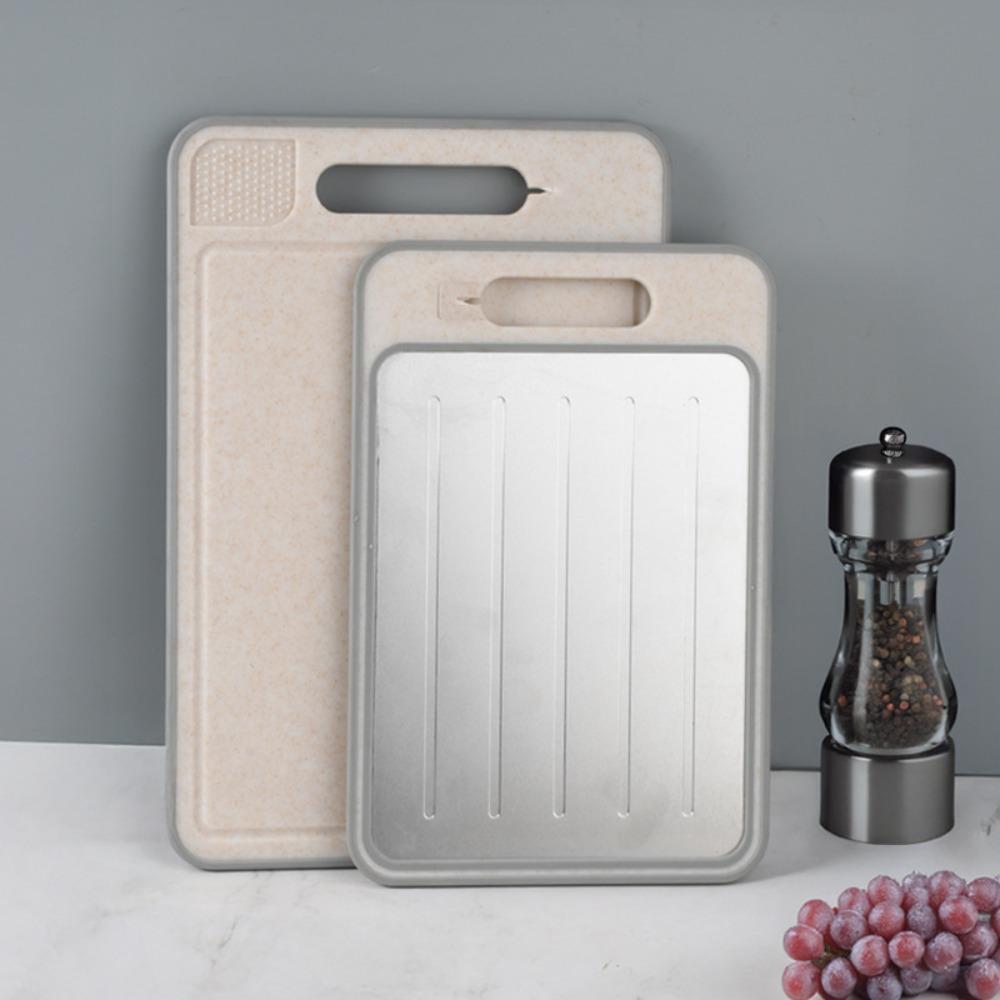 4 in 1 Defrosting Cutting Board Double Sided Rectangular Quick Defrosting Tray with Grater Sharpener Chopping Board Beef