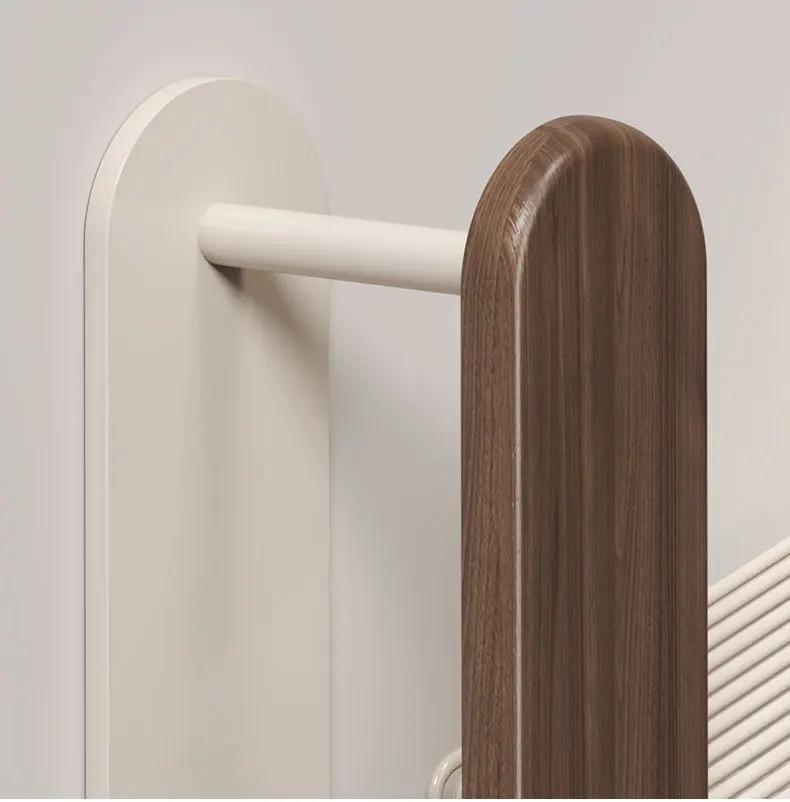 Raft Organizator Multifuncțional de Uz Casnic Montat pe Perete, Articole de Depozitare din Lemn Masiv, Balcon Fără Găuri, Rafturi pentru Uscat