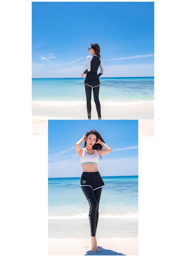 Unisex Long Sleeve Quick-Drying Zipper Wetsuit with Sun and Jellyfish Protection - Couple's Surfing Swimsuit Set