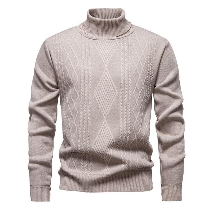 Mens Thick Knit Turtleneck Sweater Winter Warm Casual Base Layer Adults