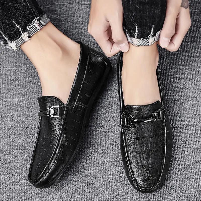 Fashion Male Casual Shoe Light Warm Slip-on Sale Pu Adults Comfortable Social In Promotion Men's Leather Shoes Low Price Shipping Free