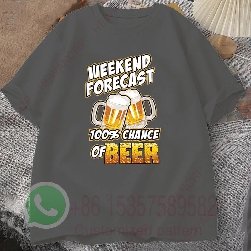 Weekend Forecast Mens Tshirt Summer Tracksiut Roundneck Pullovers Shortsleeved Harajuku Cotton Sweatshirt Casual Streetwear