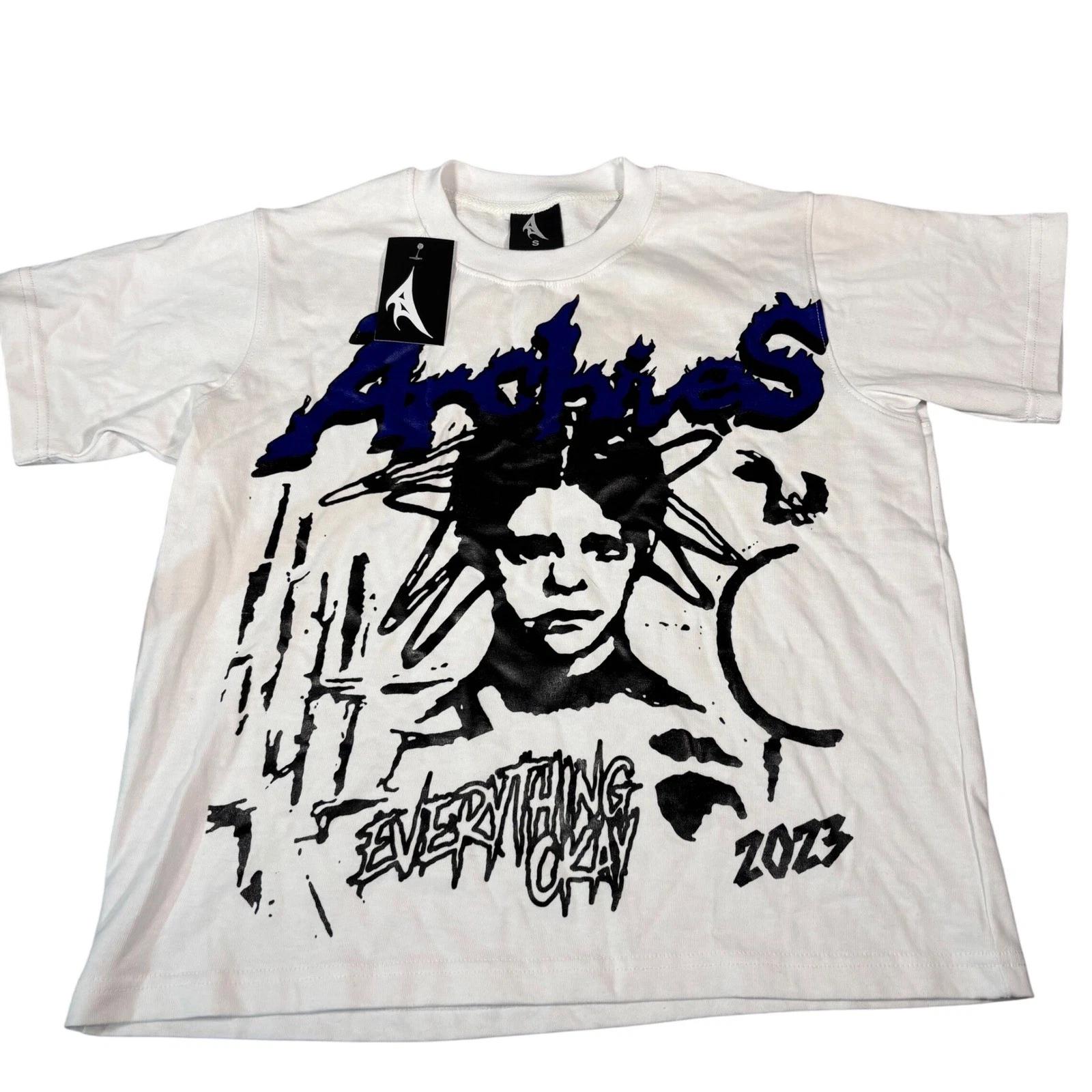 Y2K Grunge Graphic Tee Unisex Small White Streetwear Punk Edgy Aesthetic NWT L
