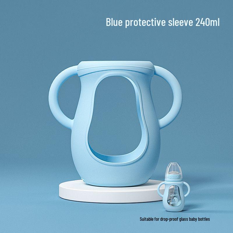 Glass Baby Bottle Accessories: Silicone Sleeve & Gravity Ball Straw Set