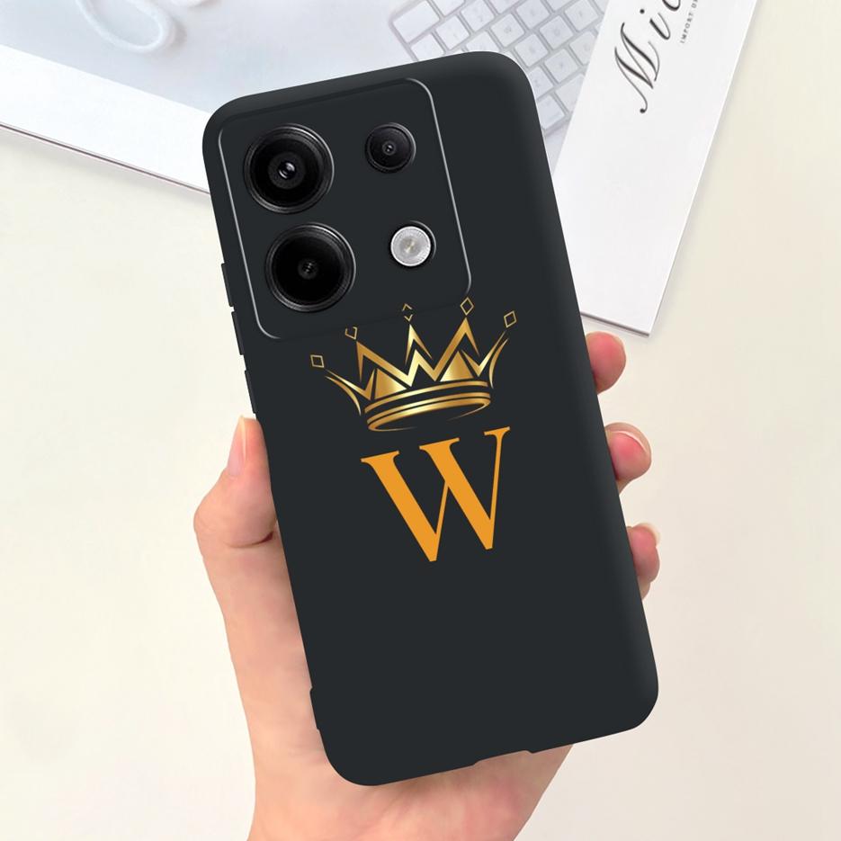 For Xiaomi Redmi Note 13 4G Case Cute Crown Letters Cover Soft TPU Phone Case For Xiaomi Redmi Note 13 Pro Plus Note13 5G Bumper