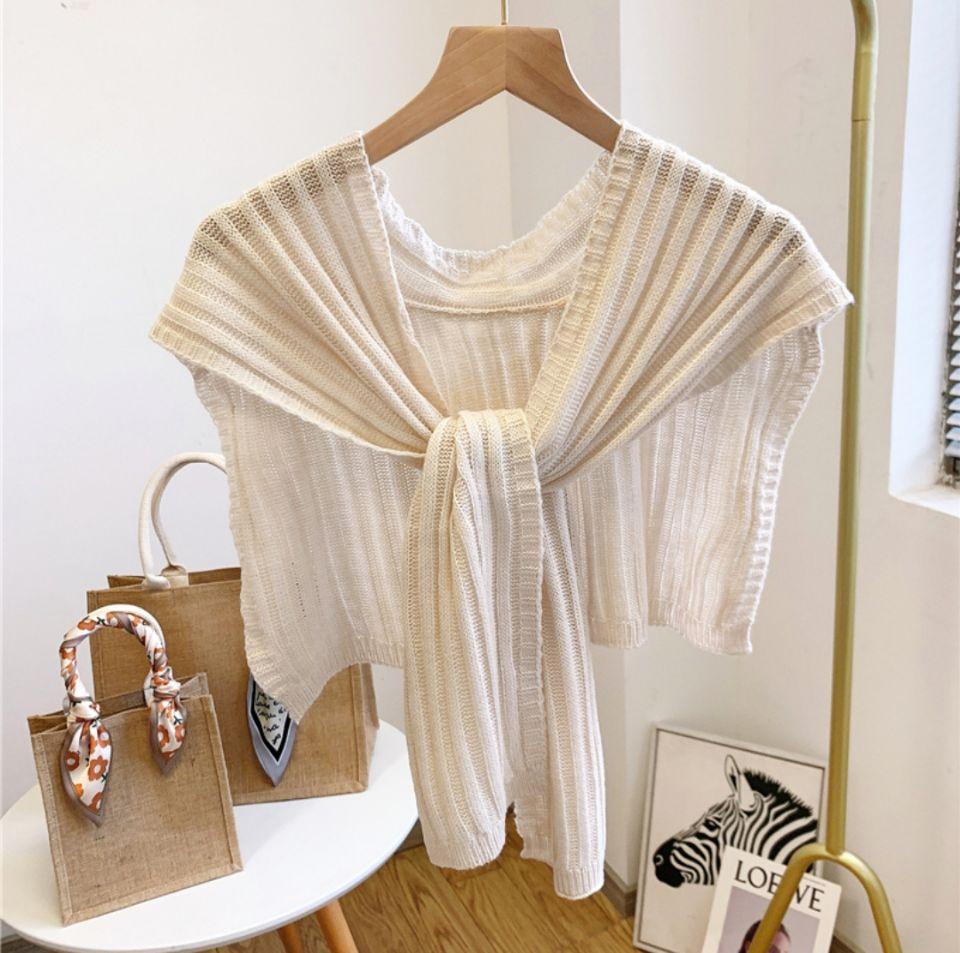 Shawl White Fake Collar Women Detachable Collars Warm Stripe Shoulder Wrap Knit False Collar Scarf Neckline Neckband Faux Col