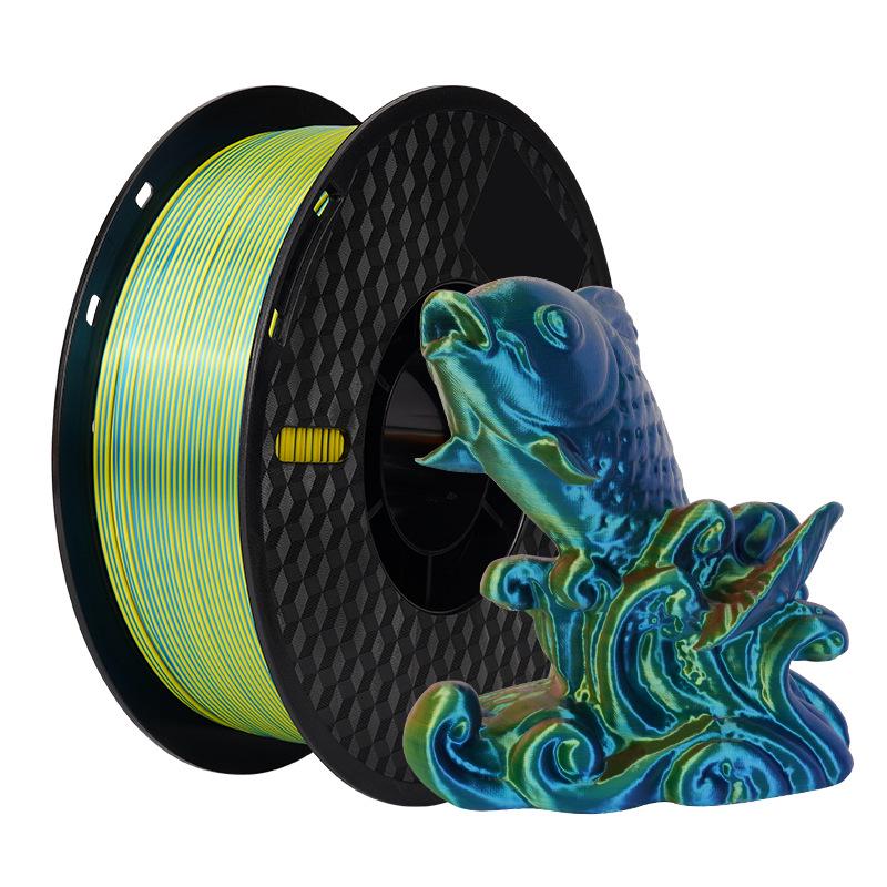 Filamento para Impressão 3D PLA Bicolor Ornamento de Dragão, 1KG - Acabamento Seda