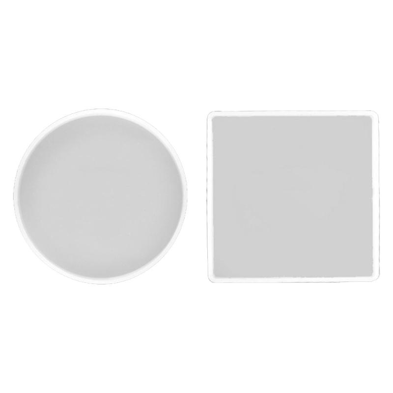 Coaster Silicone Resin Mold Round/Square Tray Resin Mold Resin Epoxy Casting Mold for Wedding Party Home Table Ornaments