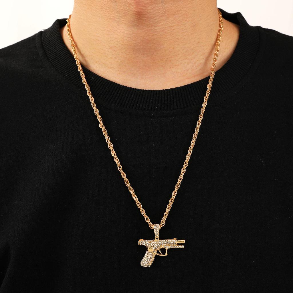 Hip Hop Pistole Halskette Kreative Mode Herren Schmuck Pistole Anhänger Halskette