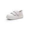 New leather little white shoes women's round head thick sole Velcro casual sports biscuits four seasons shoes women