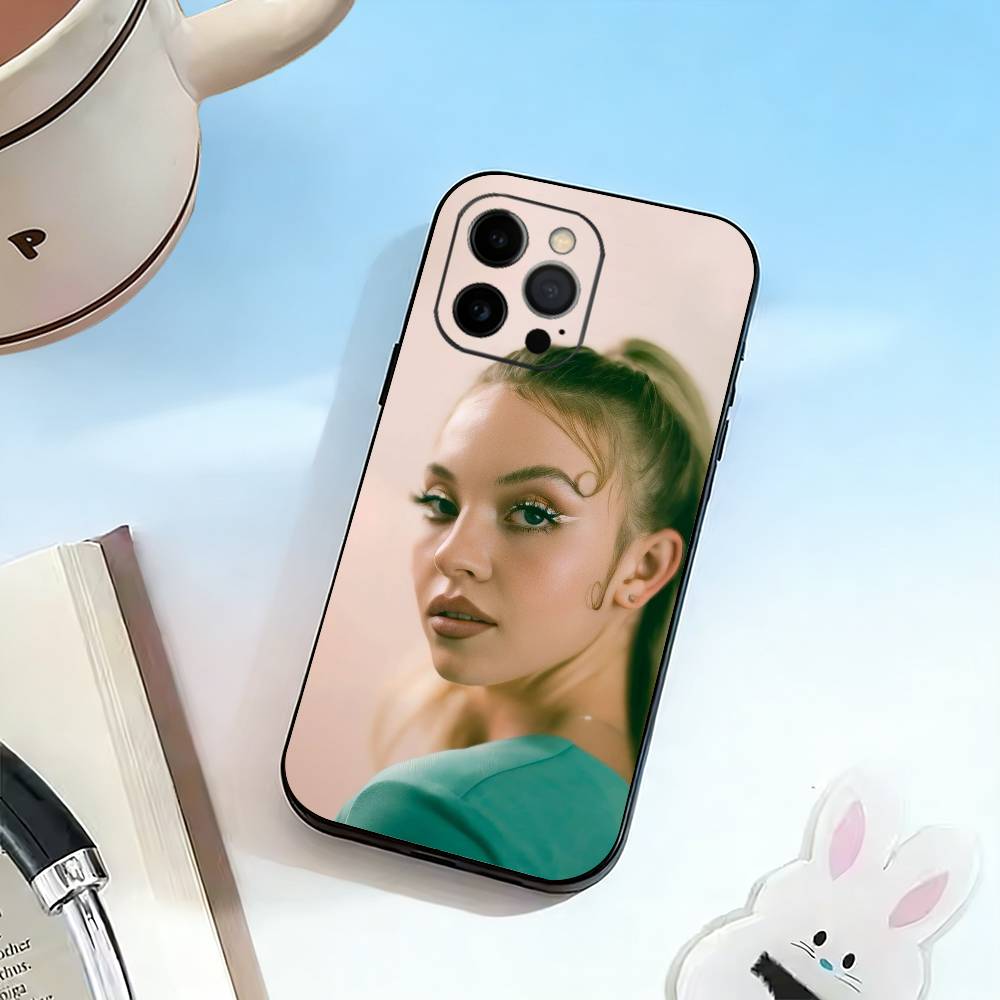 S-Sydney S-Sweeney Phone Case For iPhone 17,16,15,14,13,12,11 Plus,Pro Max,XS,Soft Silicone Black Cover