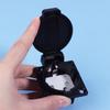 1pc Black Germany Waterproof Industrial Socket AC Power Socket German Industrial Plug Electrical Socket With Dustproof Cover