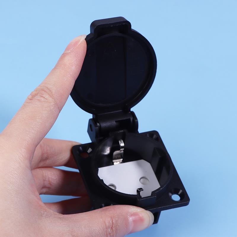 

1pc Black Germany Waterproof Industrial Socket AC Power Socket German Industrial Plug Electrical Socket With Dustproof Cover чорний