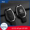 ECD5 Hot 2025 Zinc Alloy Leather Car Key Case Cover Holder Shell Protector For Mercedes Benz A B C S Class AMG GLA CLA GLC W176 W221