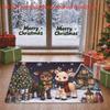 1pc, 2D Flat Printing, Christmas Cartoon Reindeer Pattern Door Mat for Home Entrance, Living Room Christmas Atmosphere Mat, Colorful And Non-Slip, Mac