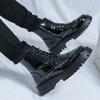 Business Casual Men's Leather Ankle Boots Lightweight Fashion Platform Boots For Man Quality Lace-up Round Toe Man Dress Shoes