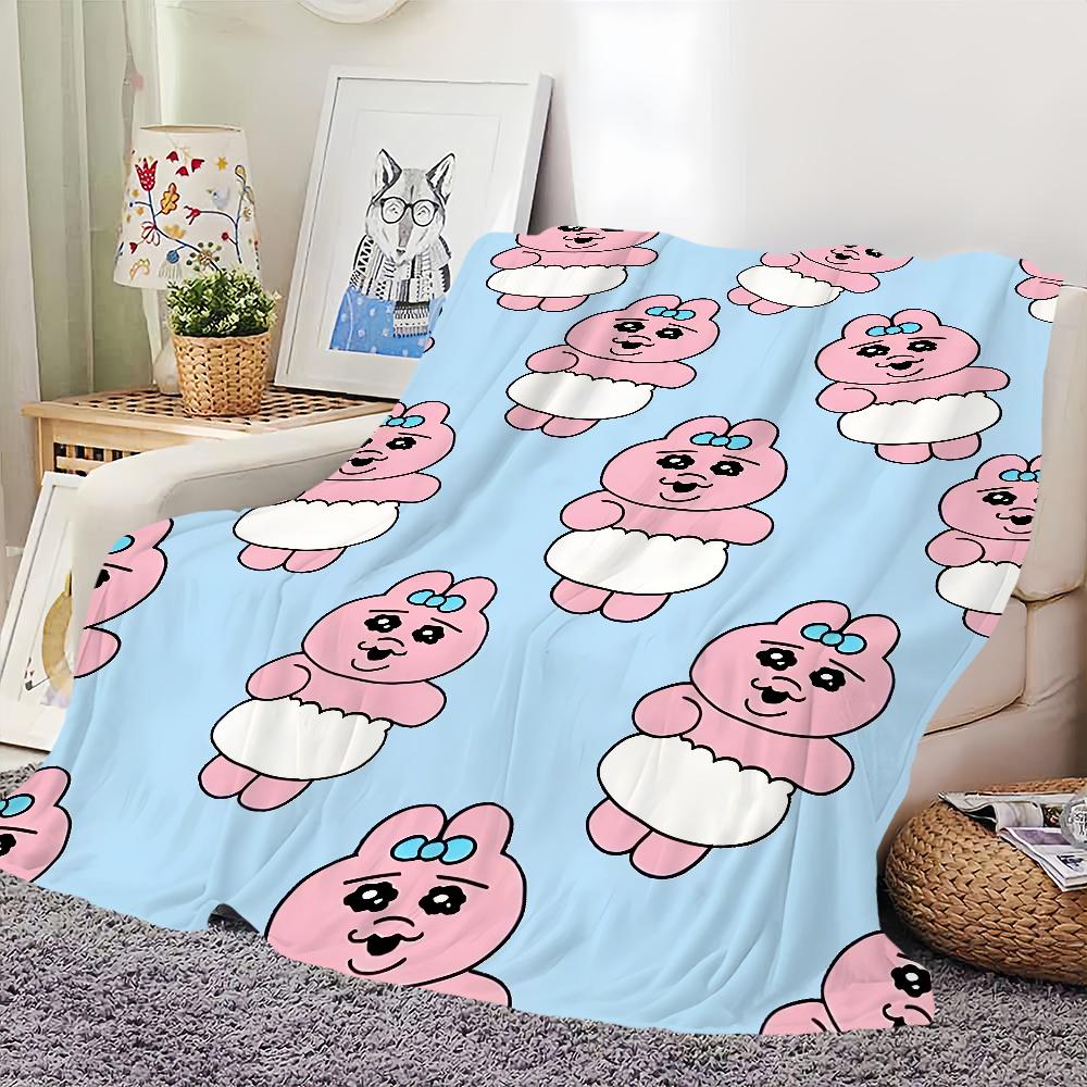 Blanket For Soft Cartoon O-Opanchu Throw Blanket for Picnic U-Usagi Bed Sofa Home Bedroom Cute Cozy Warm Bunny Comfortable