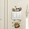 Süßer Katzen-Switch-Aufkleber Cartoon-Kätzchen-Aufkleber Selbstklebend PVC Abnehmbar Wanddeko Wohnzimmer Schlafzimmer Badezimmer Katzenliebhaber Geschenke