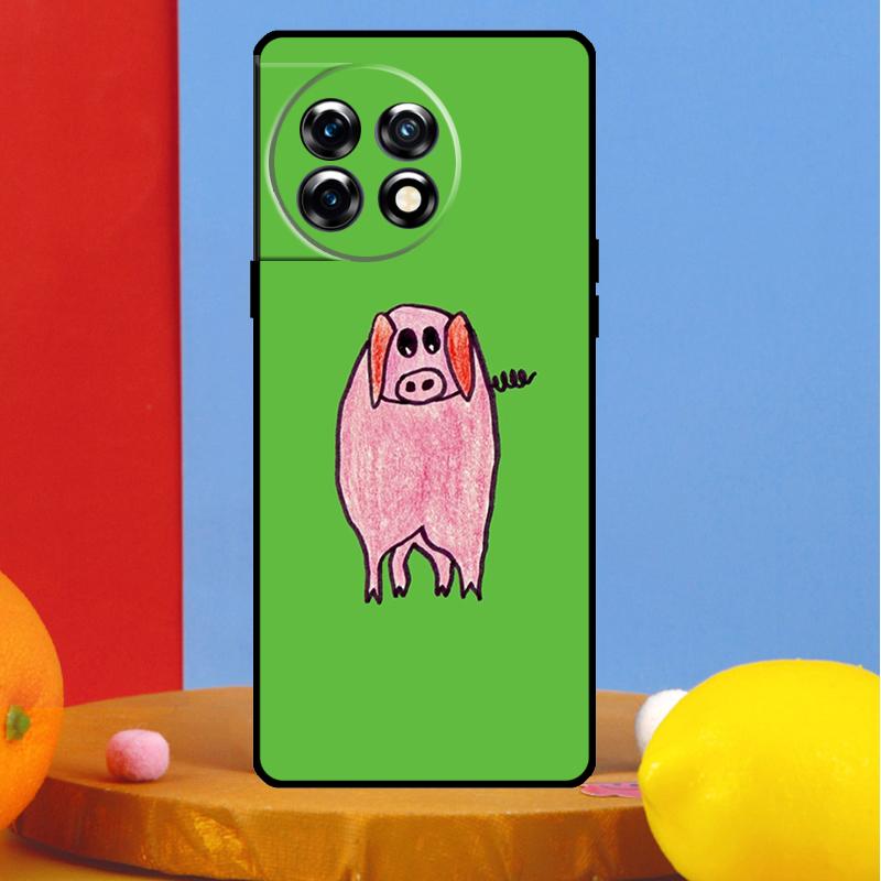 Cartoon Pig Cover For OnePlus Nord CE 4 2 3 Lite N30 N10 N20 OnePlus 13R 13 12 12R 11 10 Pro 10T 8T Case