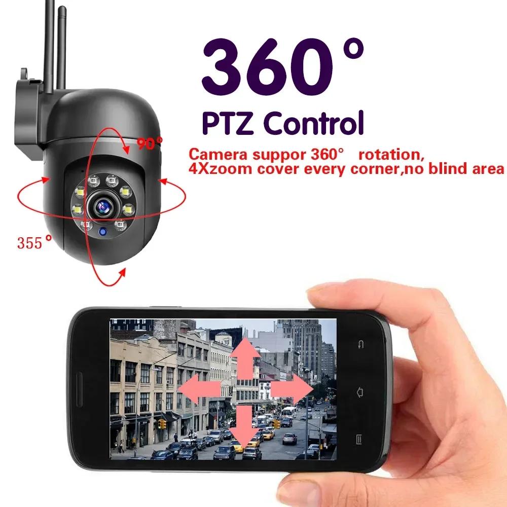 Kamera IP 2.4G WIFI 2K Dwukierunkowy dźwięk PTZ Ruch do śledzenia Zewnętrzna kamera monitorująca Wifi Kamery zabezpieczające Inteligentny dom