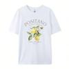 Positano Koszulka z Nadrukiem Cytryn Krótki Rękaw Okrągły Dekolt Codzienny Top Na Lato i Wiosnę Unisex Letnia Moda Vintage Koszulka z Owocami