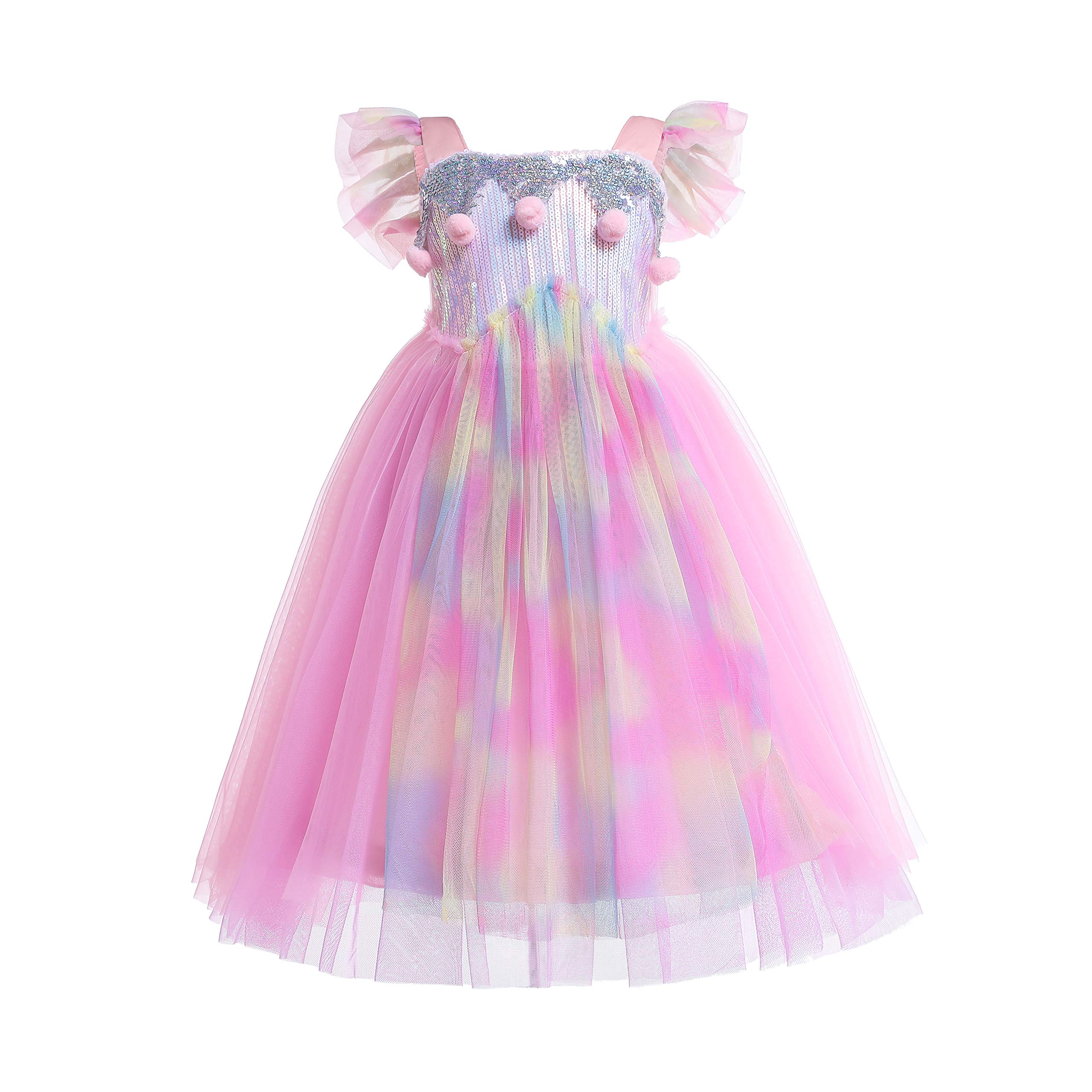 

Girls Unicorn Princess Gorgeous Party Age [Dressy Daisy] Dress, Pink, Sequins, Girl s Halloween, Christmas, Costume, 4-5