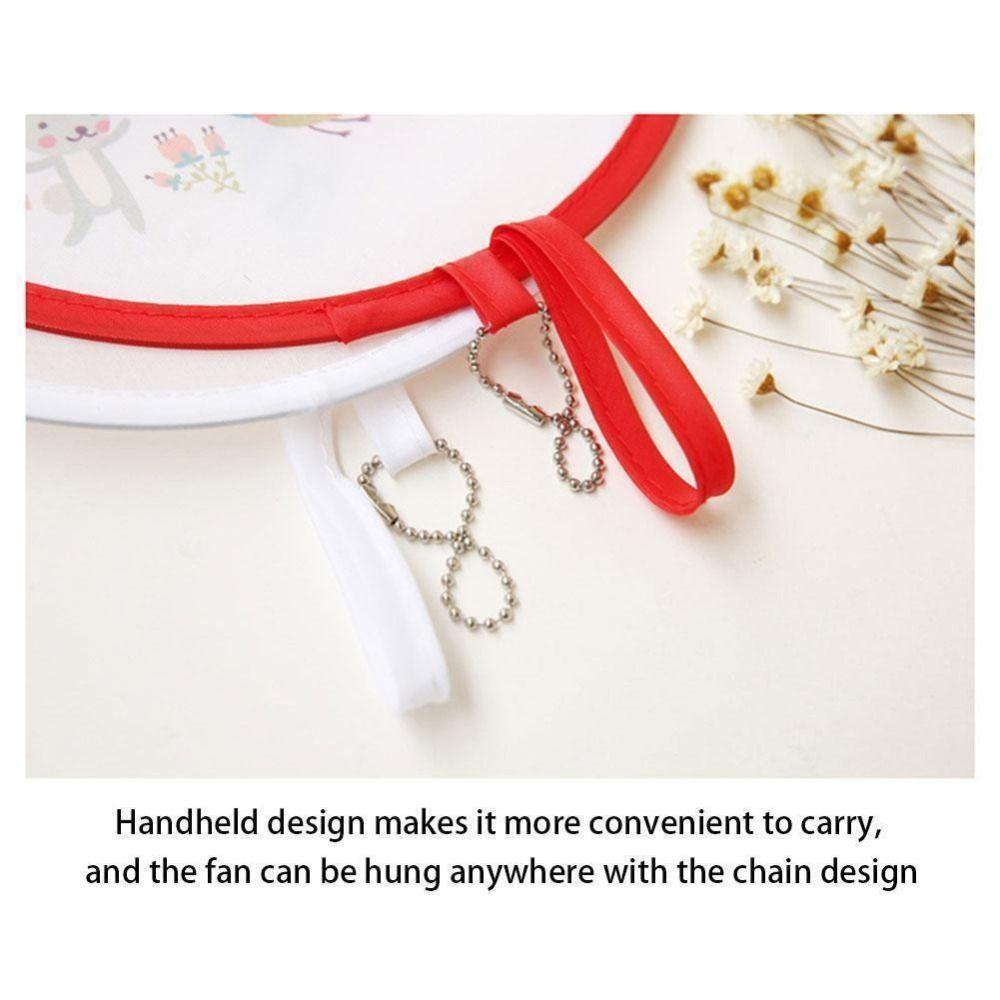 High Quality PET Pocket Fan Mini Gift Cartoon Small Fan Foldable Pocket Cloth Fan