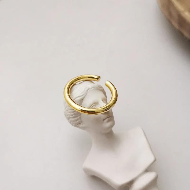 Minimalist C-shaped Glossy Ring Women's INS Niche Cold Wind Personality Light Luxury Geometric Party & Daily Finger Ring