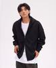 Astral Projection Oversized Wide Shoulder Zip-Up Hoodie_Black