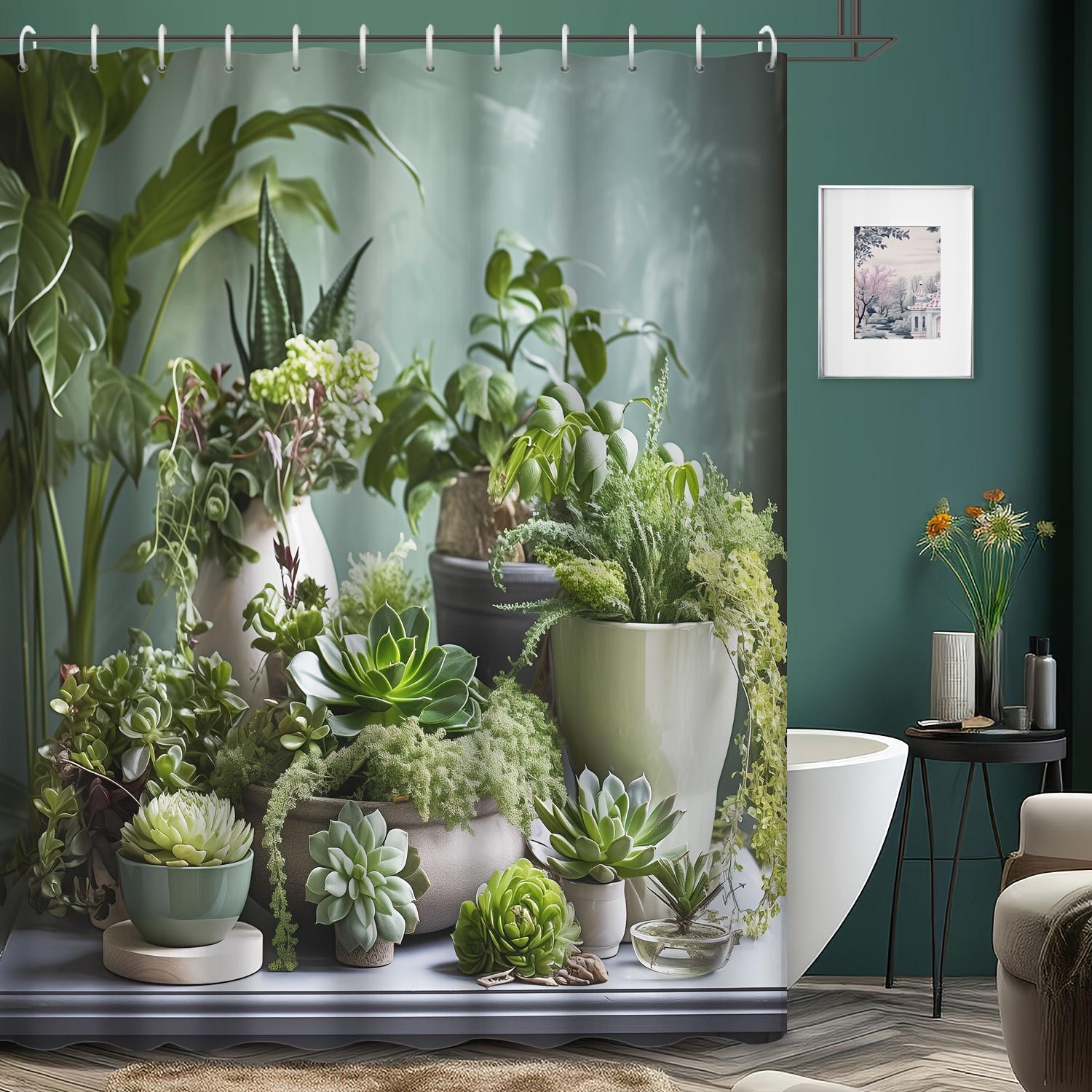 

Whimsical Greenery And Kittens Shower Curtain - Adorable Bath Decor, Perfect For Those Who Love Cute And Nature-Inspired Desig W60H190(CM)-1 Pcs