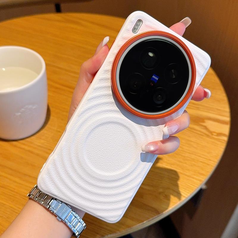 For VIVO X200 X200 Pro X200 ProMini X200S X200Ultra Solid Color Ripple Textured Magnetic Drop & Fingerprint Resistant Phone Case