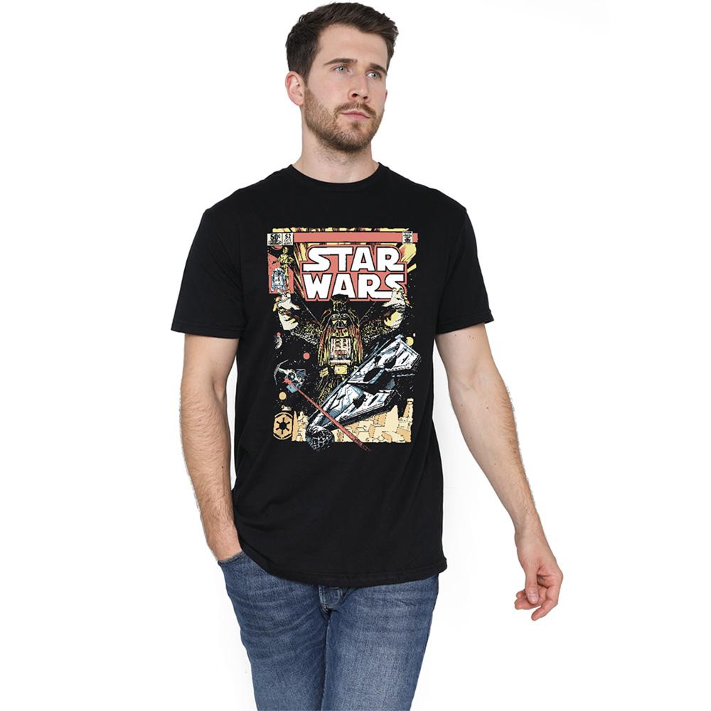 STAR WARS Unisex Adult Falcon Darth Vader Comic T-Shirt