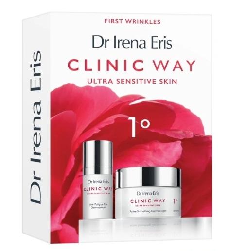 Coffret de crèmes de jour et pour les yeux Clinic Way du Dr Irena Eris - Formule anti-fatigue lissante et éclaircissante pour la peau SPF15 - 2x30ml
