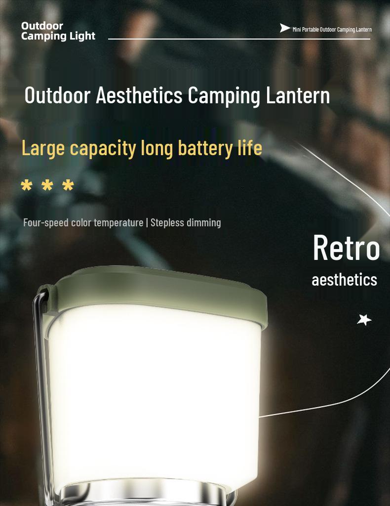 Multi-functional Outdoor Tent Light with Stepless Dimming and Portable Hook for Long-lasting Ambiance Lighting