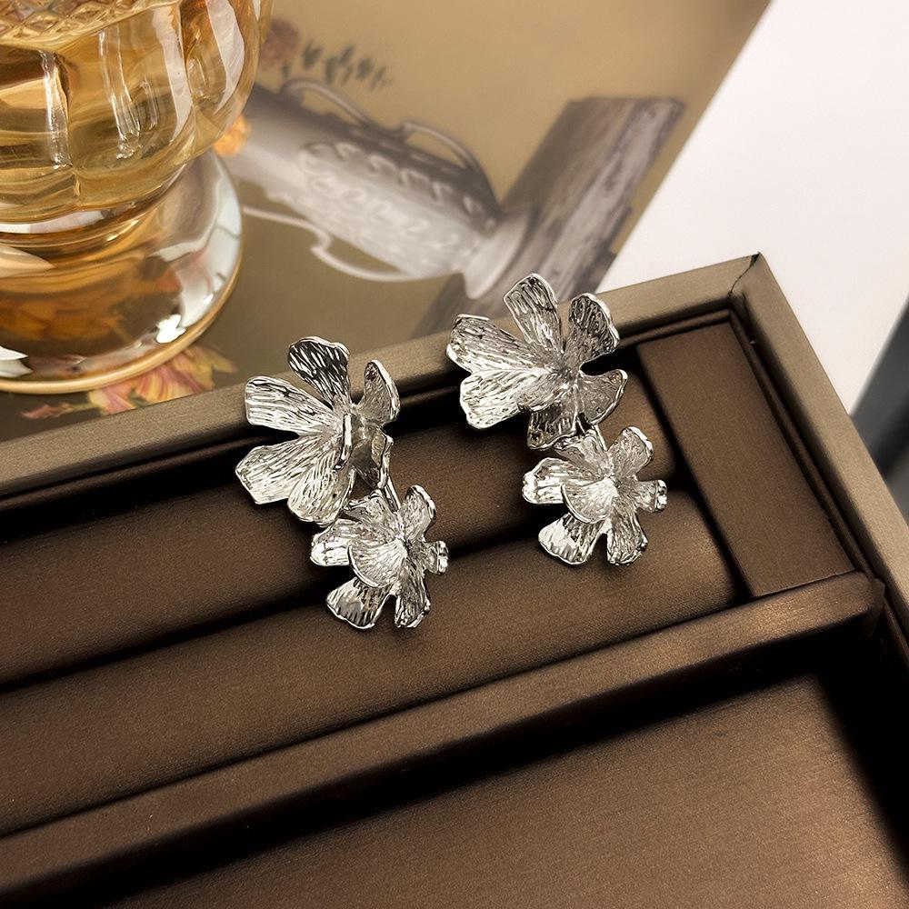 

Вінтажні геометричні сережки-пусети зі стразами - Ретро придворний стиль, Нішевий дизайн, Легка розкіш, Високий клас