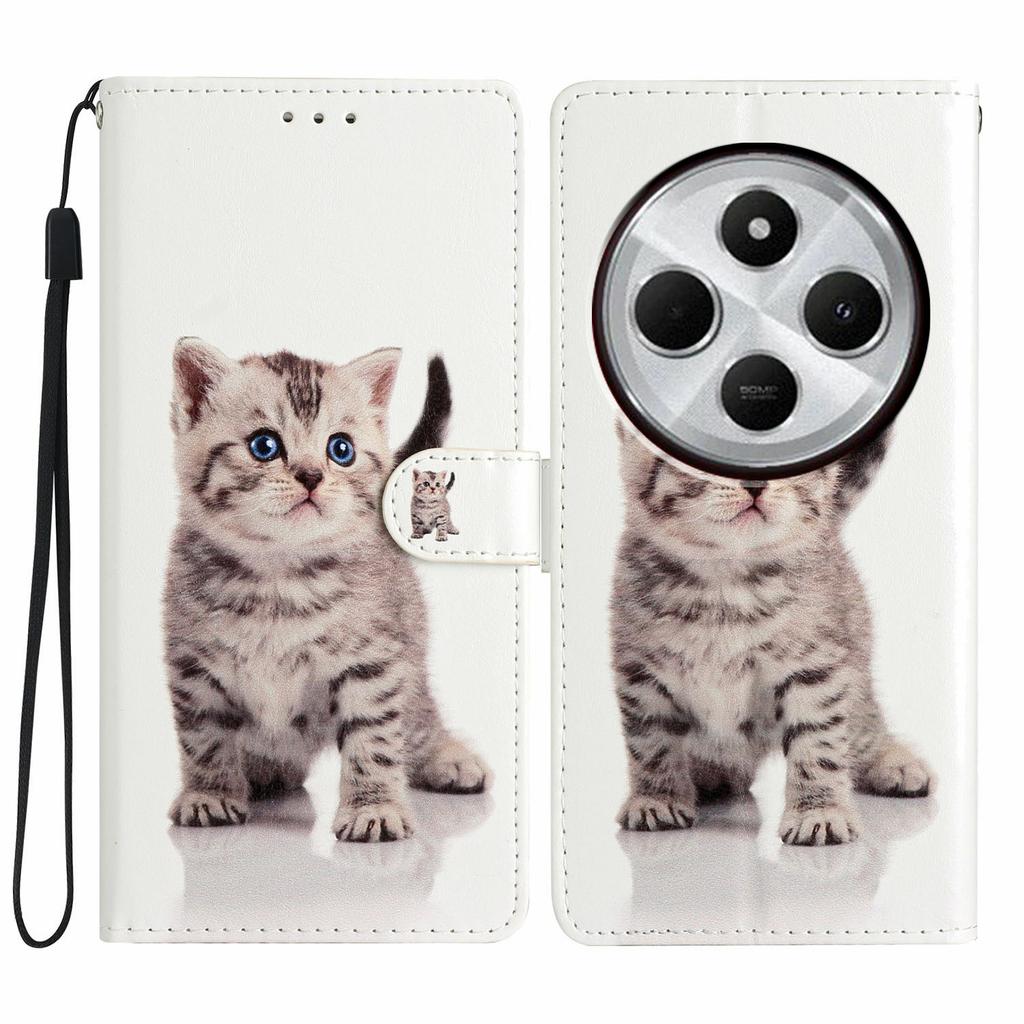 For Xiaomi Poco C75 4G/Redmi 14R 5G/14C 4G Wallet Case PU Leather Pattern Printing Stand Phone Cover with Strap